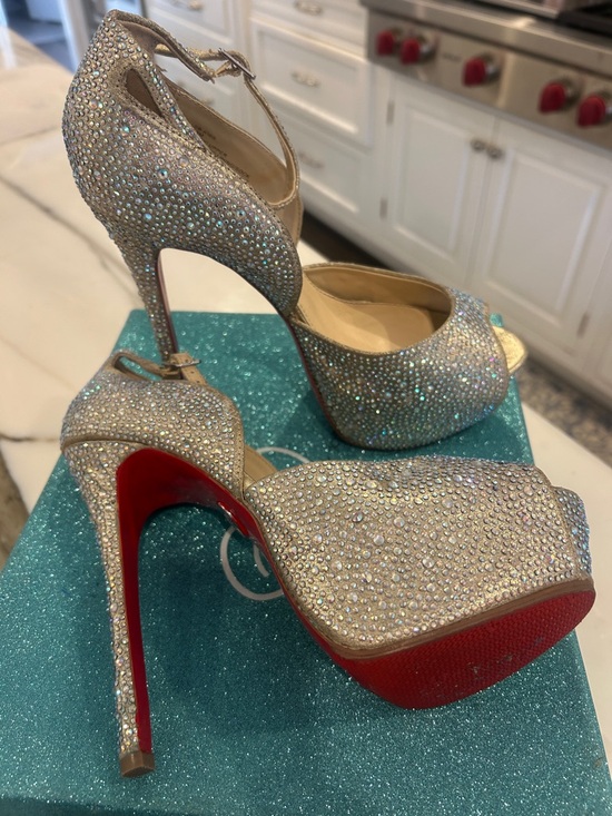 Betsey Johnson Shoes - Betsey Johnson Crystal-Embellished Gold Platform Heels
